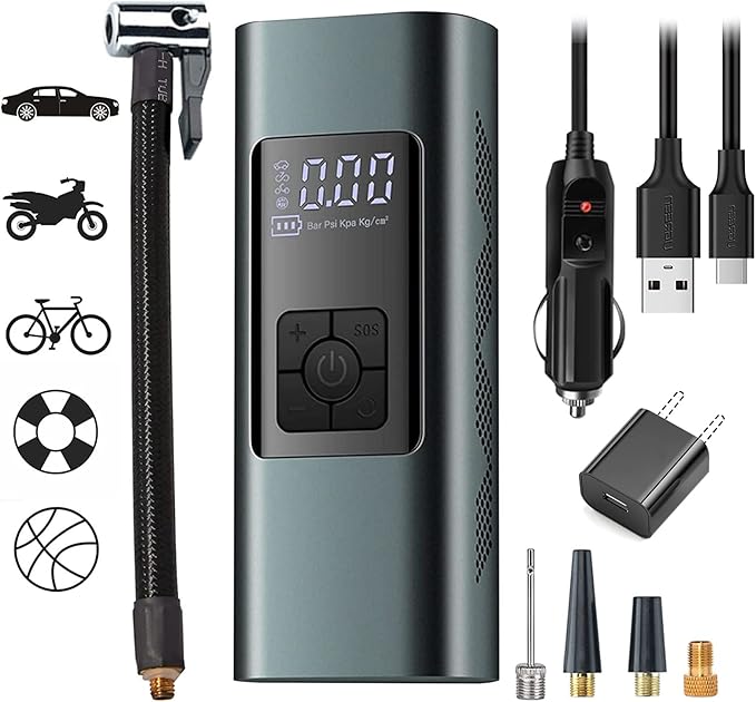 Tire Inflator Portable Air Compressor: Cordless
